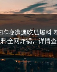 神秘人在昨晚遭遇吃瓜爆料 羞涩难挡，黑料全网炸锅，详情查看